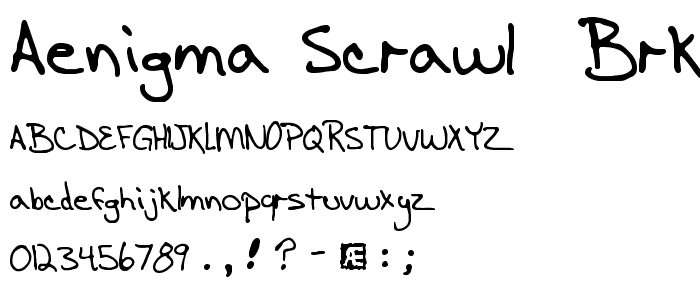 Ænigma Scrawl (BRK) font
